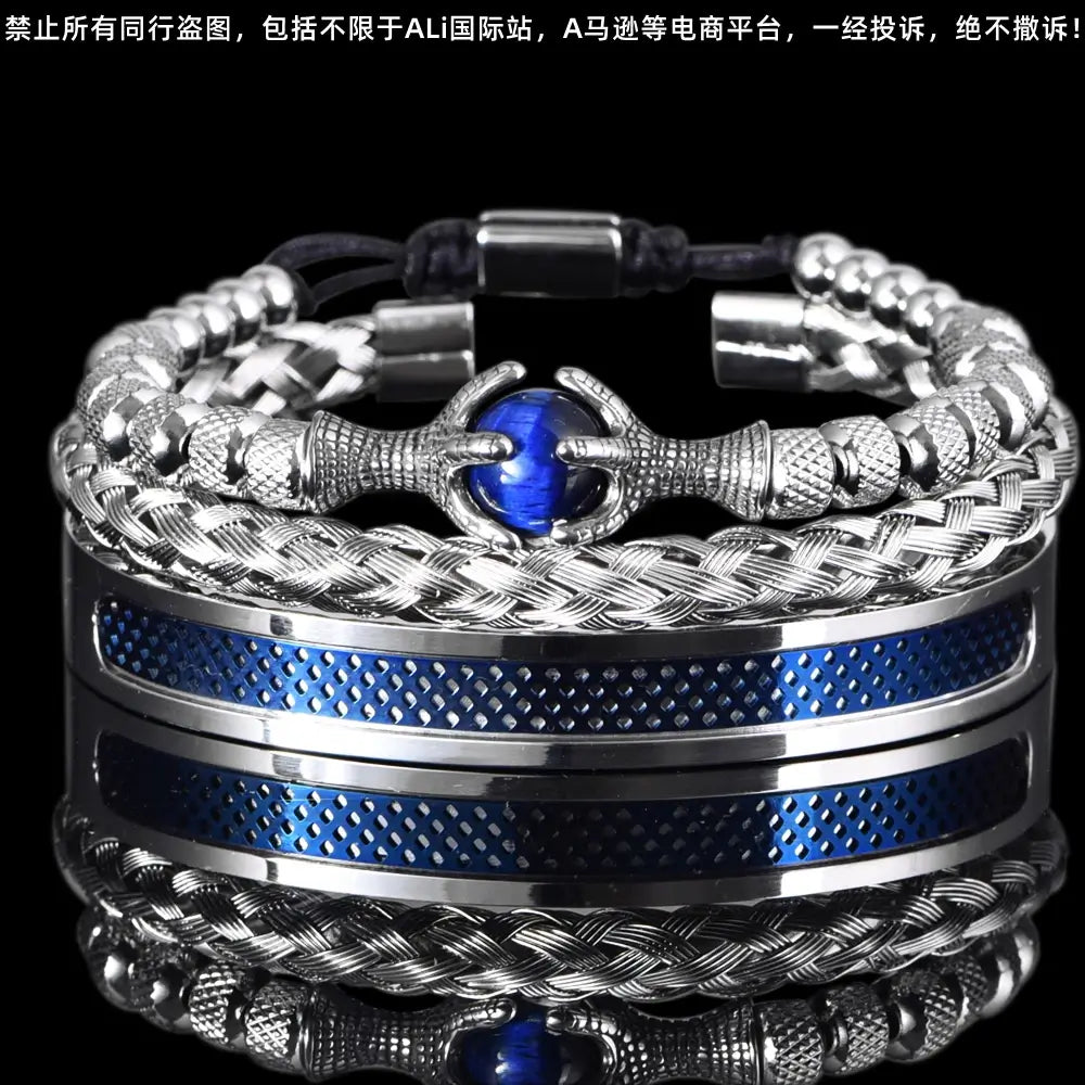 luxurious semi stone men bracelet to gift