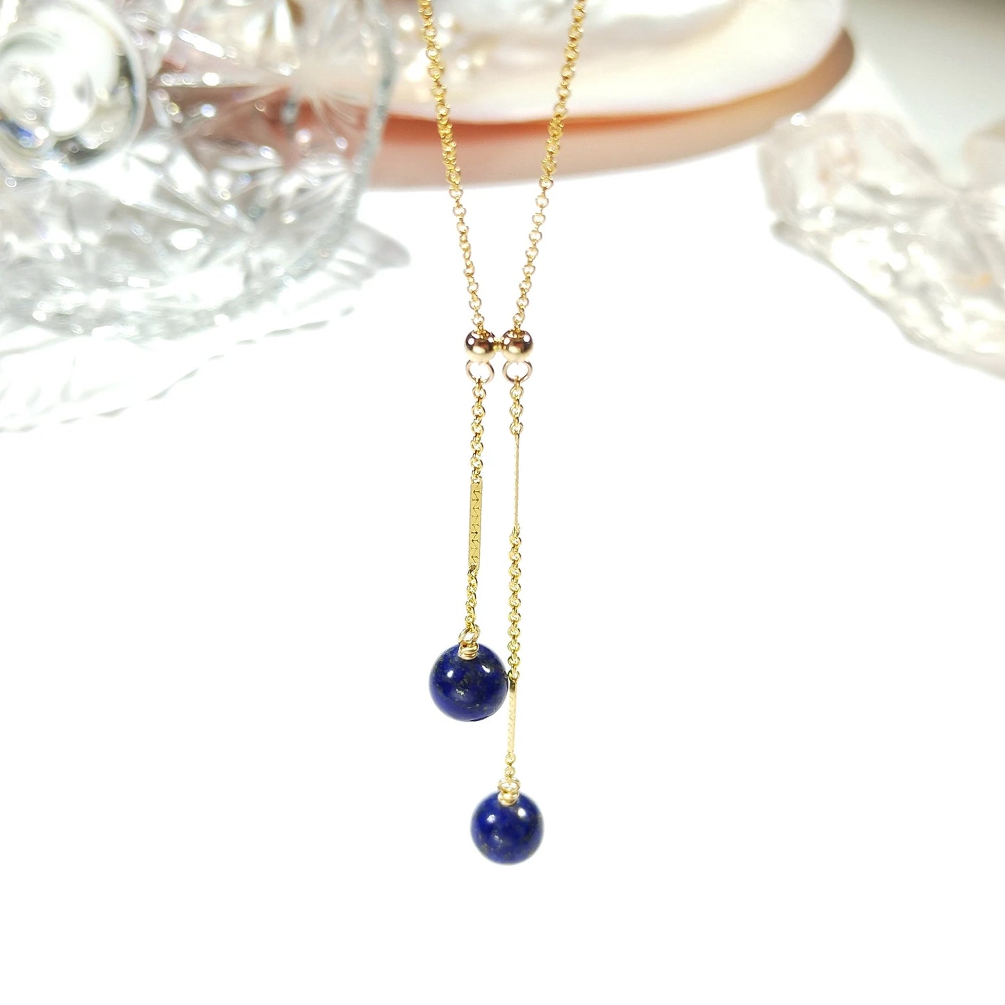 GoldenHarmony Healing Gems Necklace — 14K Gold Filled