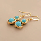 TurquoiseTwist Hoop Earrings — Gold Plated & Natural Stone