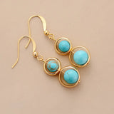 TurquoiseTwist Hoop Earrings — Gold Plated & Natural Stone