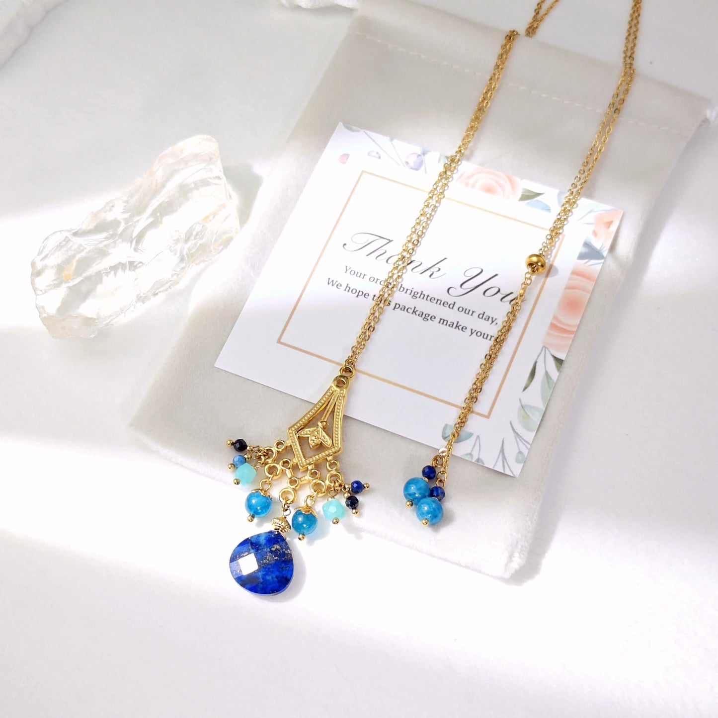  lapis lazuli stone necklace yoga gifts