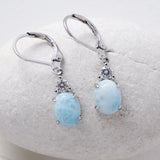 BlueHaven Larimar Earrings — Silver Plated & Natural Stone