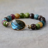 LuminaGlow Labradorite Bracelet — Handmade Natural Stone