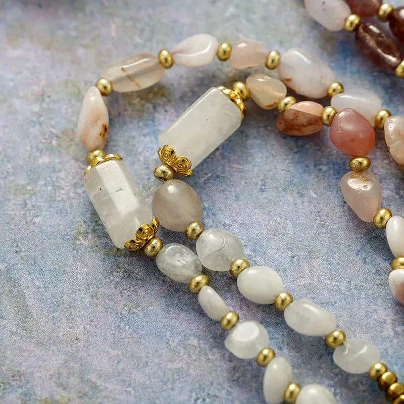 HeartGlow Rose Quartz Lariat — Handmade Love & Balance