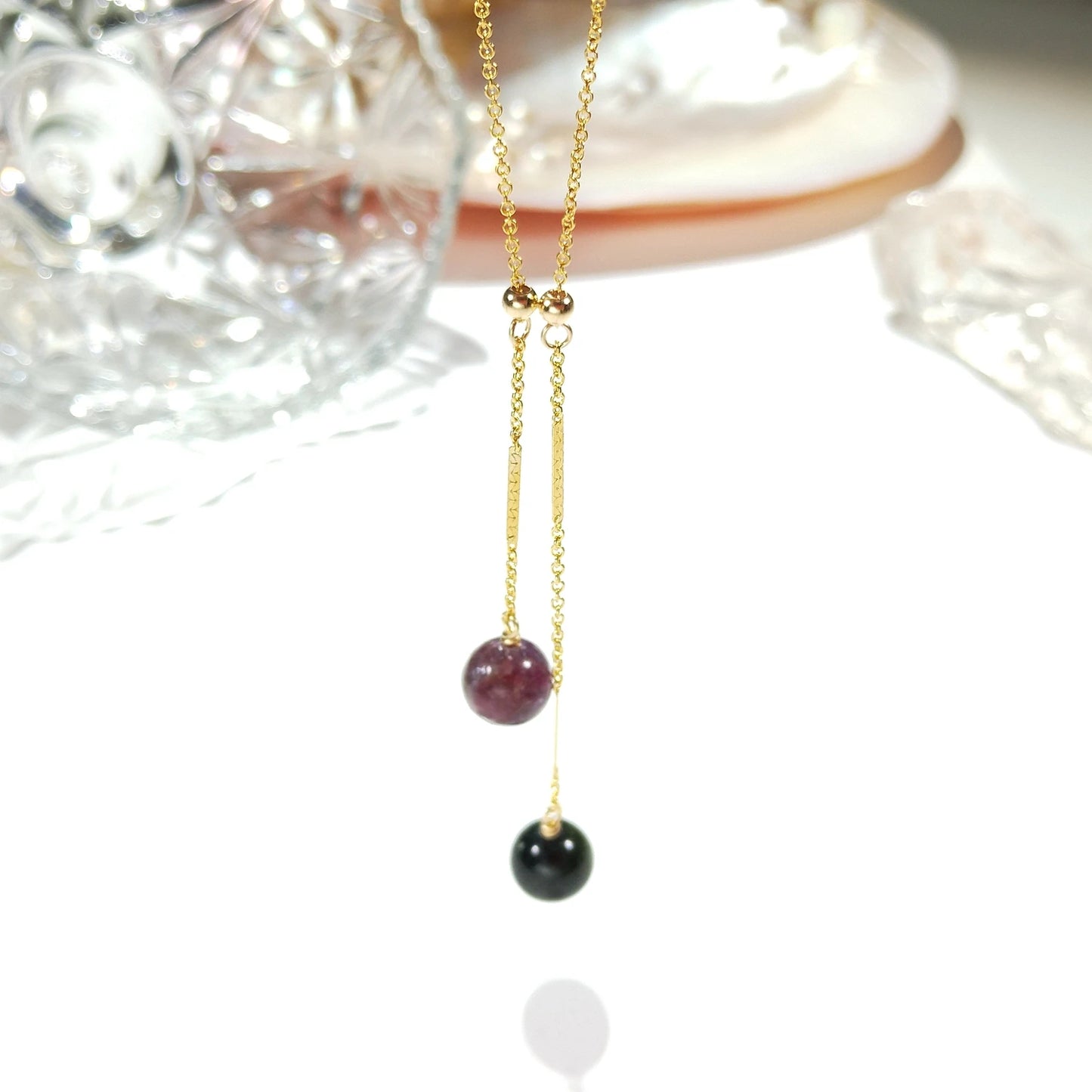 GoldenHarmony Healing Gems Necklace — 14K Gold Filled