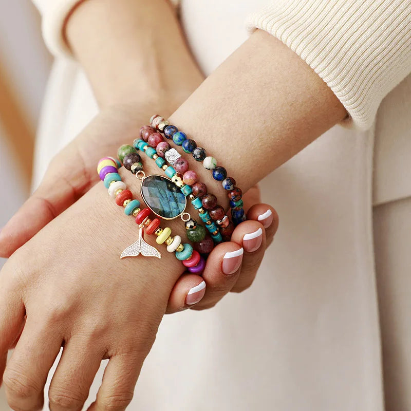 LuminaGlow Labradorite Bracelet — Handmade Natural Stone