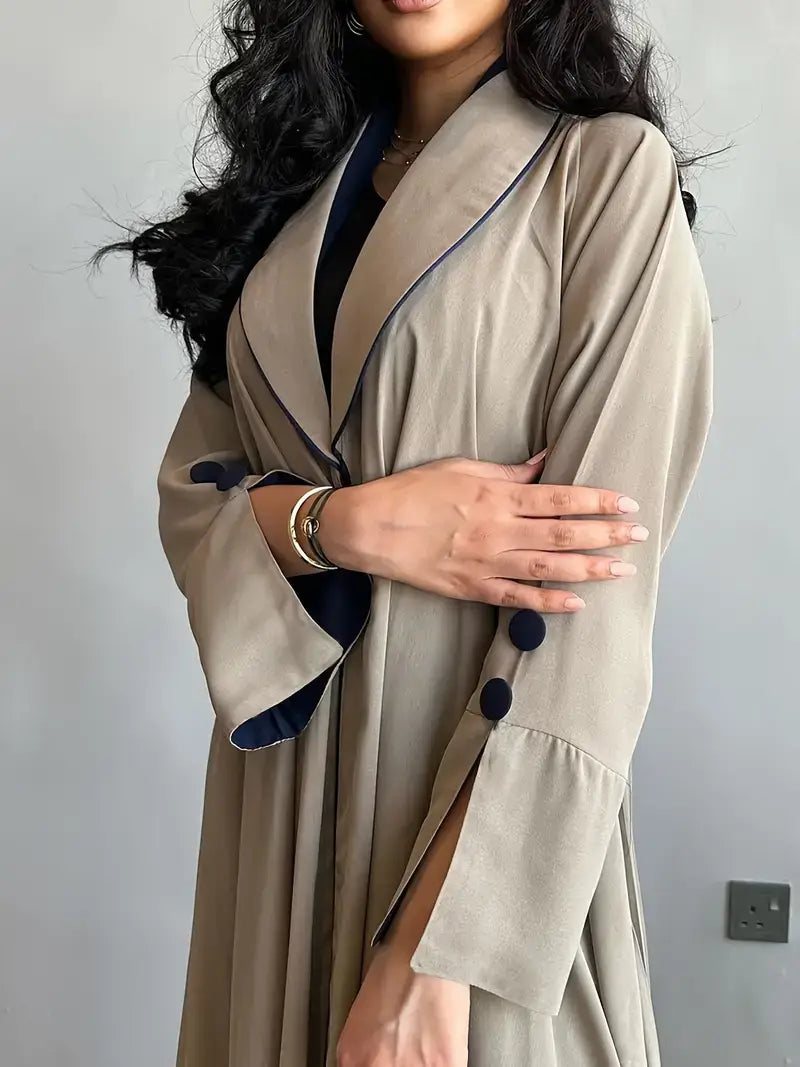 Veste kimono Breeze kaki/rouge vin