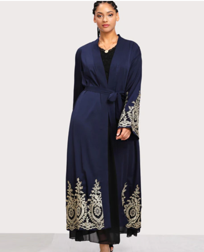 Embroidered Abaya Kimono Cardigan