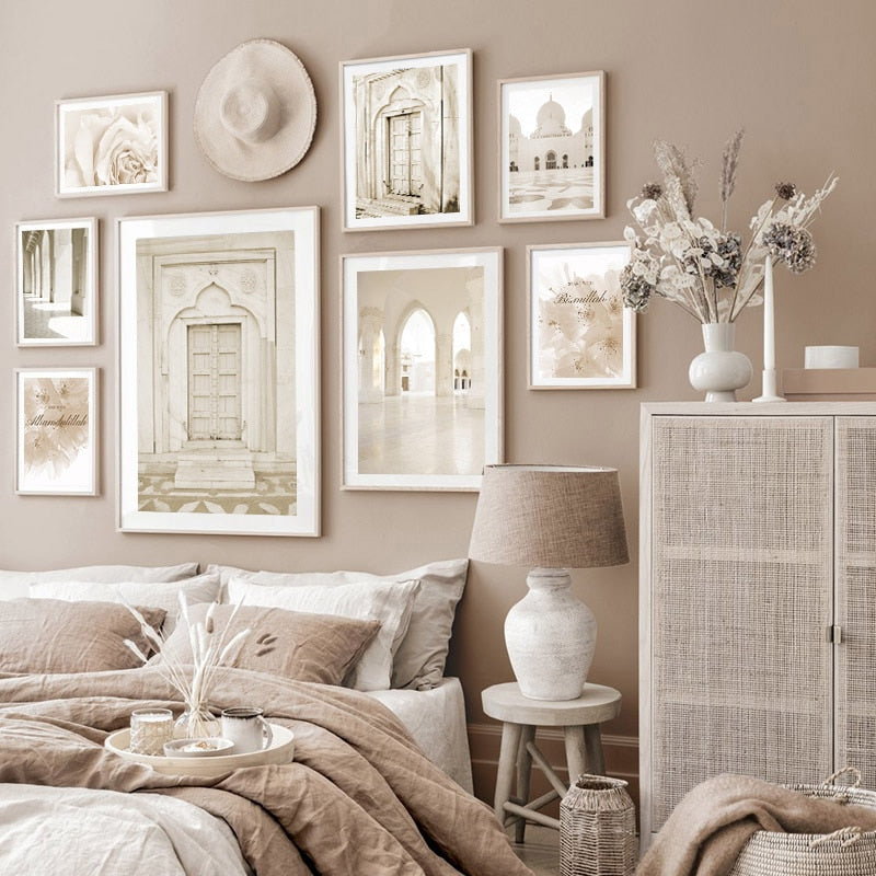 Paysage d'affiche beige moderne