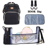 Baby diaper bed backpack black