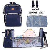 Baby diaper bed backpack blue navy