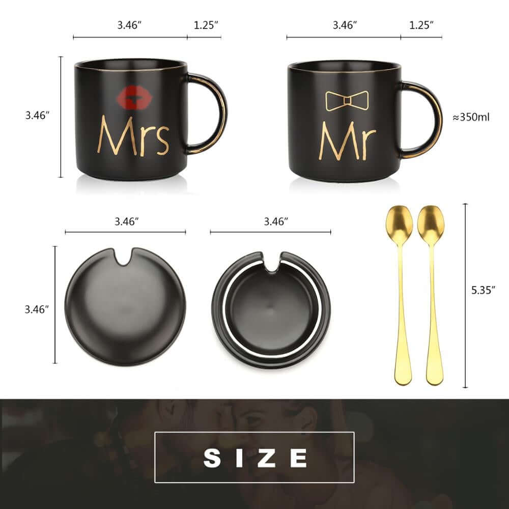Chic Mr Mrs Mug set size