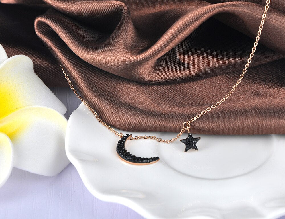 Moon star jewelry gift for her muslim necklace