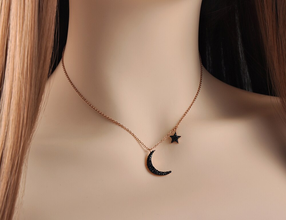 Moon star jewelry gift for her muslim necklace