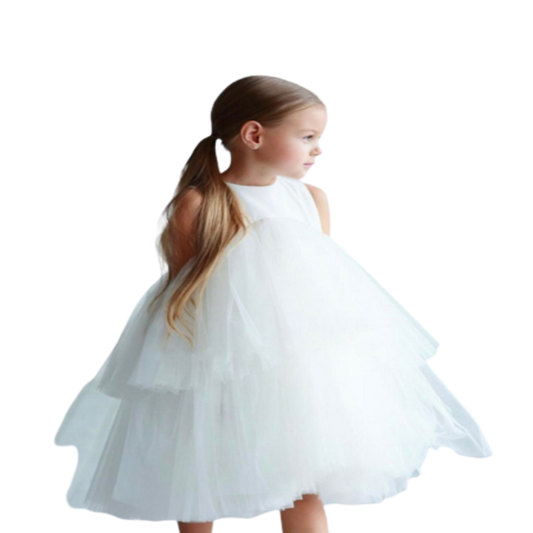 Robe de soirée élégante blanche ou rose pour fille