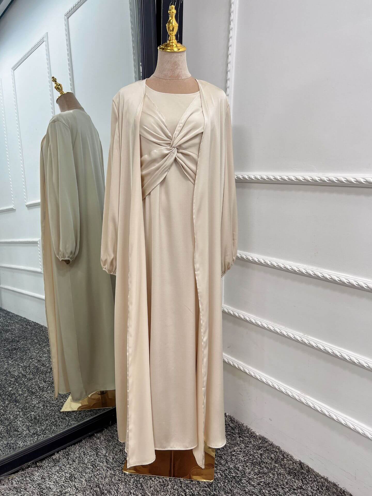 Collection chic à devant croisé beige/rose