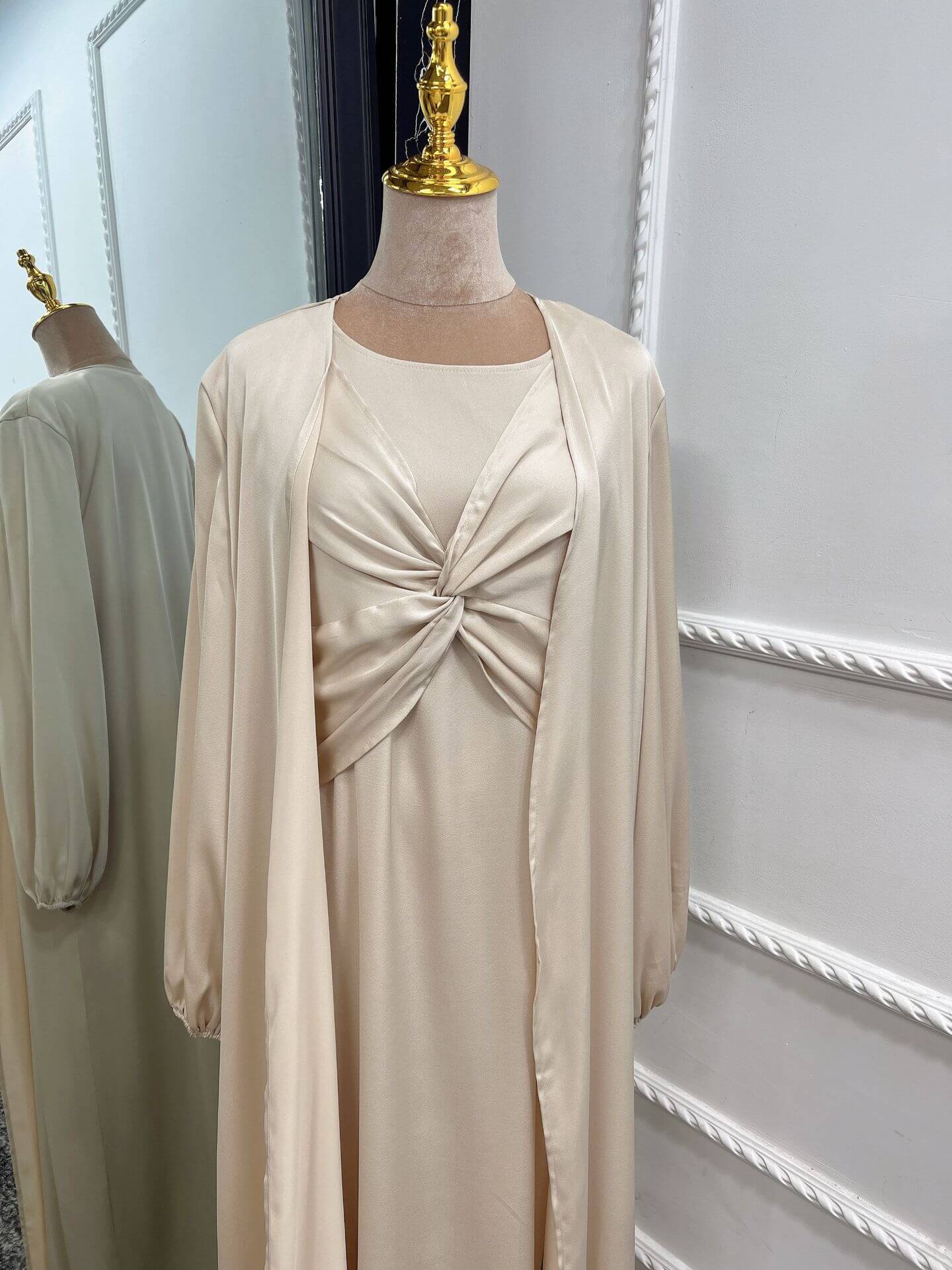 Collection chic à devant croisé beige/rose