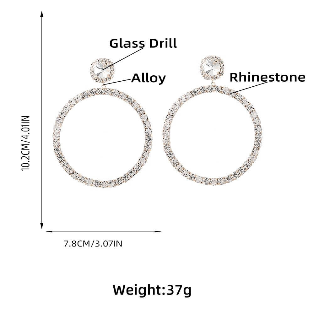 Boucles d'oreilles créoles classiques en strass