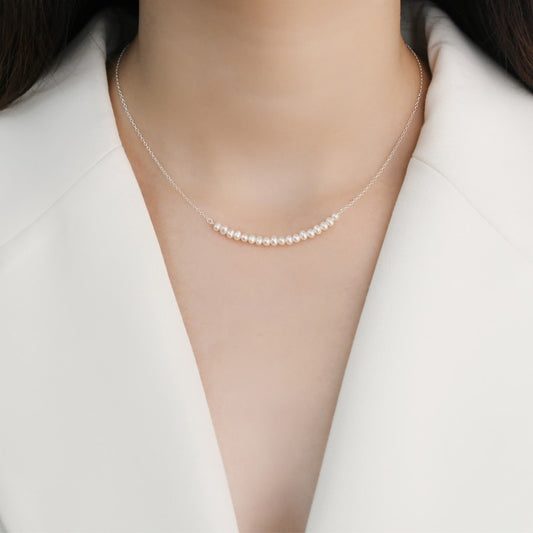 Romantic Freshwater Pearl  925 Sterling Silver necklace