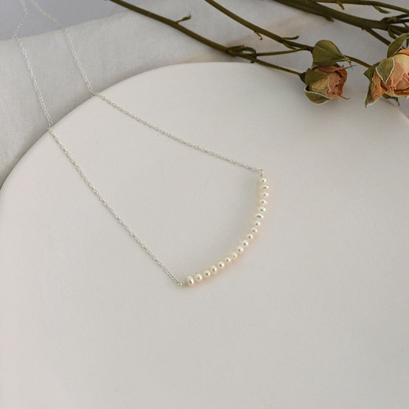 Romantic Freshwater Pearl  925 Sterling Silver necklace