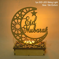Wooden Eid mubarak Celebration Lights