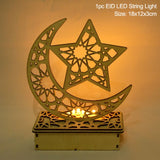 Wooden Islamic Stars Celebration Lights