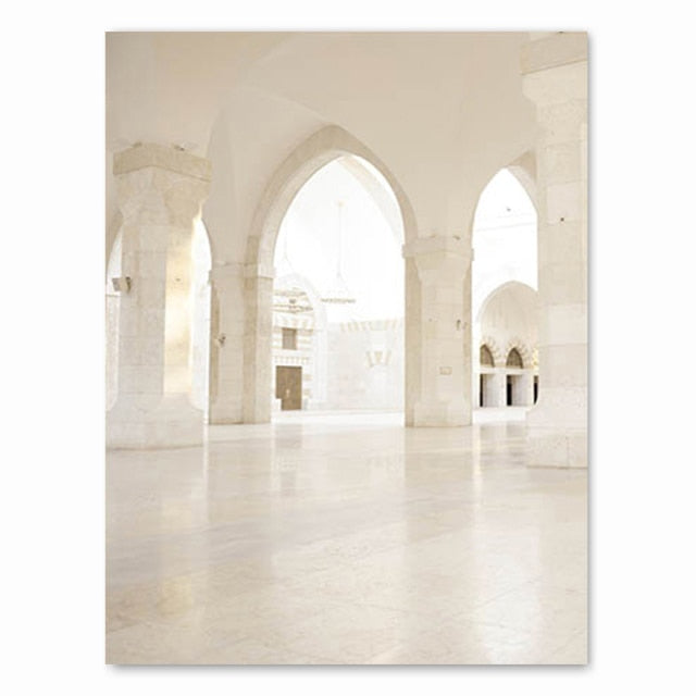 Beige masjid Islamic Wallart canva