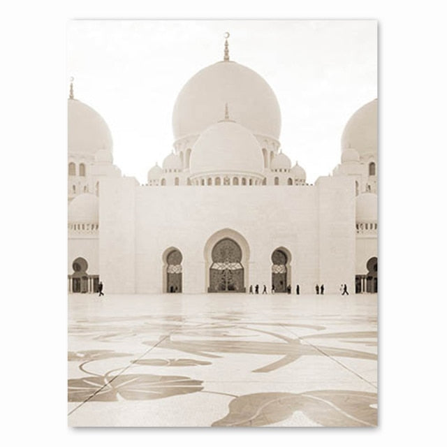 Beige Mosque Islamic Wallart canva