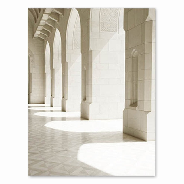 Beige Islamic Wallart pillar canva