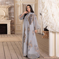 Chic Embroidered Arabic Dress Jalabiya