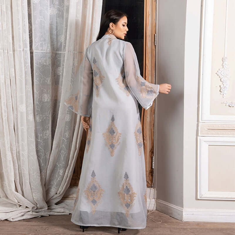 Chic Embroidered Arabic Dress Jalabiya