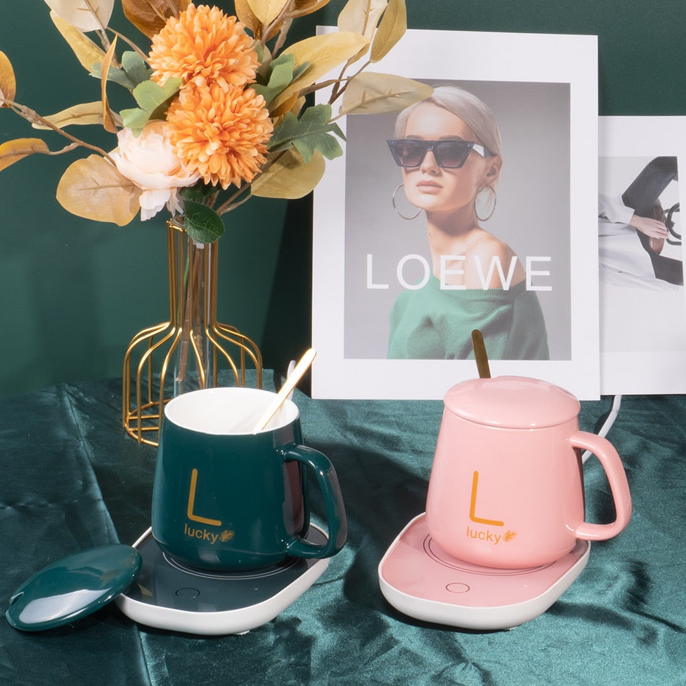 Coffee/Tea Lover Warmer Mug Set